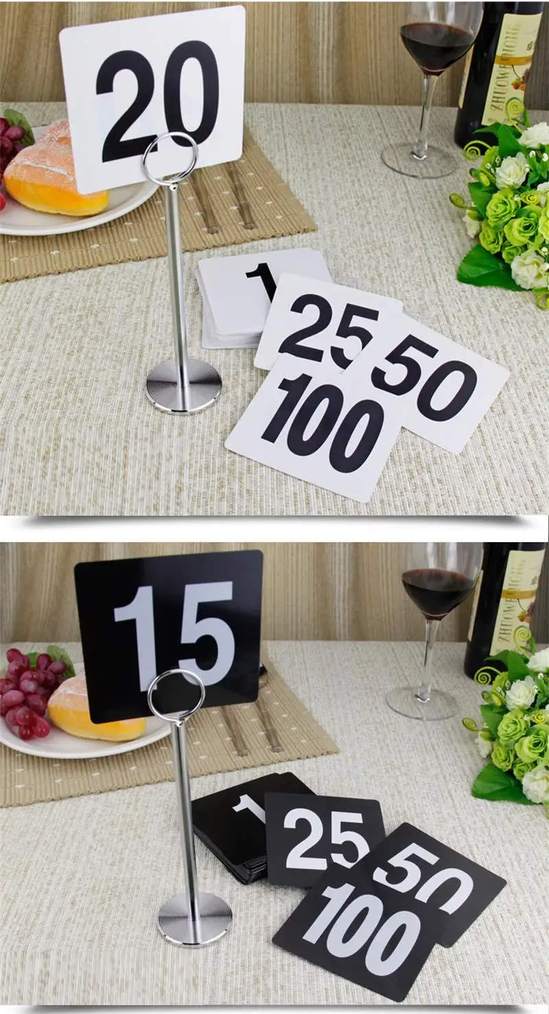 1-25 номера свадебных столов, пластиковые двойные белые и черные таблички с цифрами, прочные квадратные принадлежности для ресторана, кафе, бара