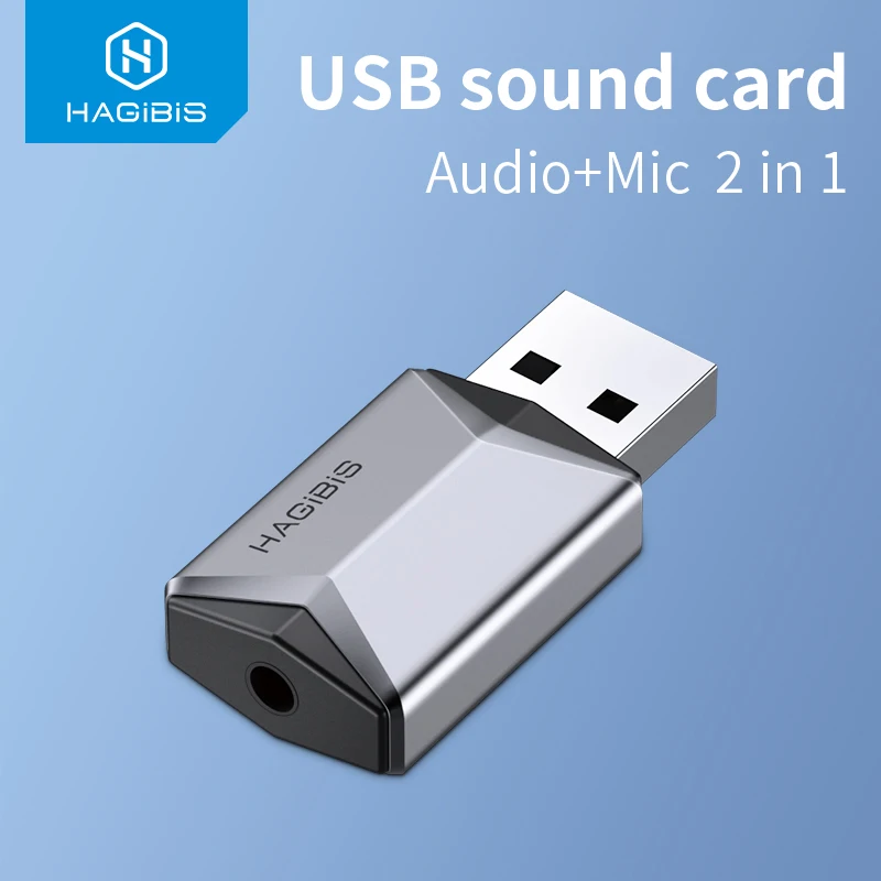 Хагбис 2 в 1 USB звуковая карта портативный внешний 3 5 мм микрофонный аудио адаптер для ПК ноутбука PS4 наушники