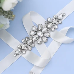 Luxury Wedding Belts Bridal Belt Rhinestone Wedding Dress Accessory Bridal Belt Trim Beaded Applique Jewel Belt Flower Belt