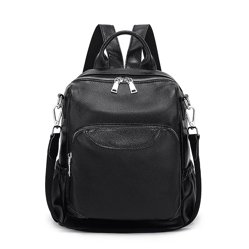 

Textured Genuine Leather Splittable Strap Multi-functional Backpack Women's Europe And America Glorious Bag Women's 2019 Fashion