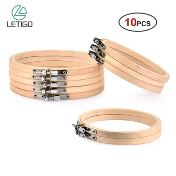 

10 Pcs Wood Plastic Frame Embroidery Hoop Ring Circle Cross Stitch Hand DIY Household Craft Sewing Needlecraft Tool Round Loop
