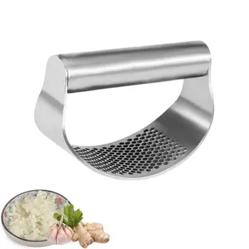 

Fruit & Vegetable Tools Garlic Press Stainless Steel Manual Ginger Mincing Masher Curved Garlic Press Chopper Crusher
