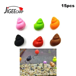JIGEECARP – lot d'appâts flottants pour la pêche à la carpe, matériel pour pêcher les escargots en rivière, bouillettes, en EVA, pour plate forme à cheveux, Heli Rig, 15 pièces 