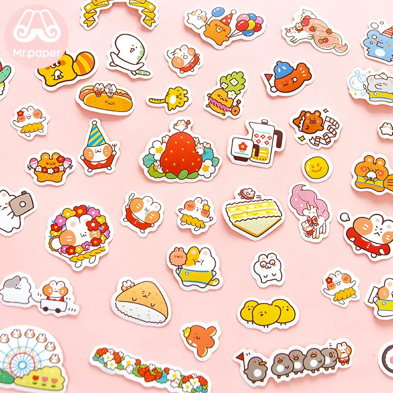 Mr. Бумаги 40 шт./пакет 6 Героев японский Kawaii Meaterball наклейки Скрапбукинг для художественного оформления ногтей, ручная работа канцелярские наклейки подарок для ребенка
