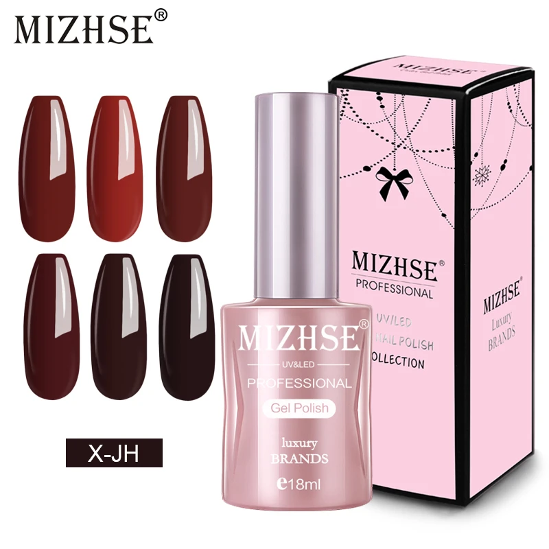 

MIZHSE 18ml UV Gel Varnish Nail Polish Set For Nails Soak Off UV LED Gel Nail Polish Base Coat No Wipe Top Color Gel Polishes