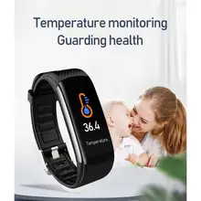 温度モニタブレスレット bluetooth 心拍数温度ウェアラブル血圧監視スマートウォッチのため ios アンドロイド(China)