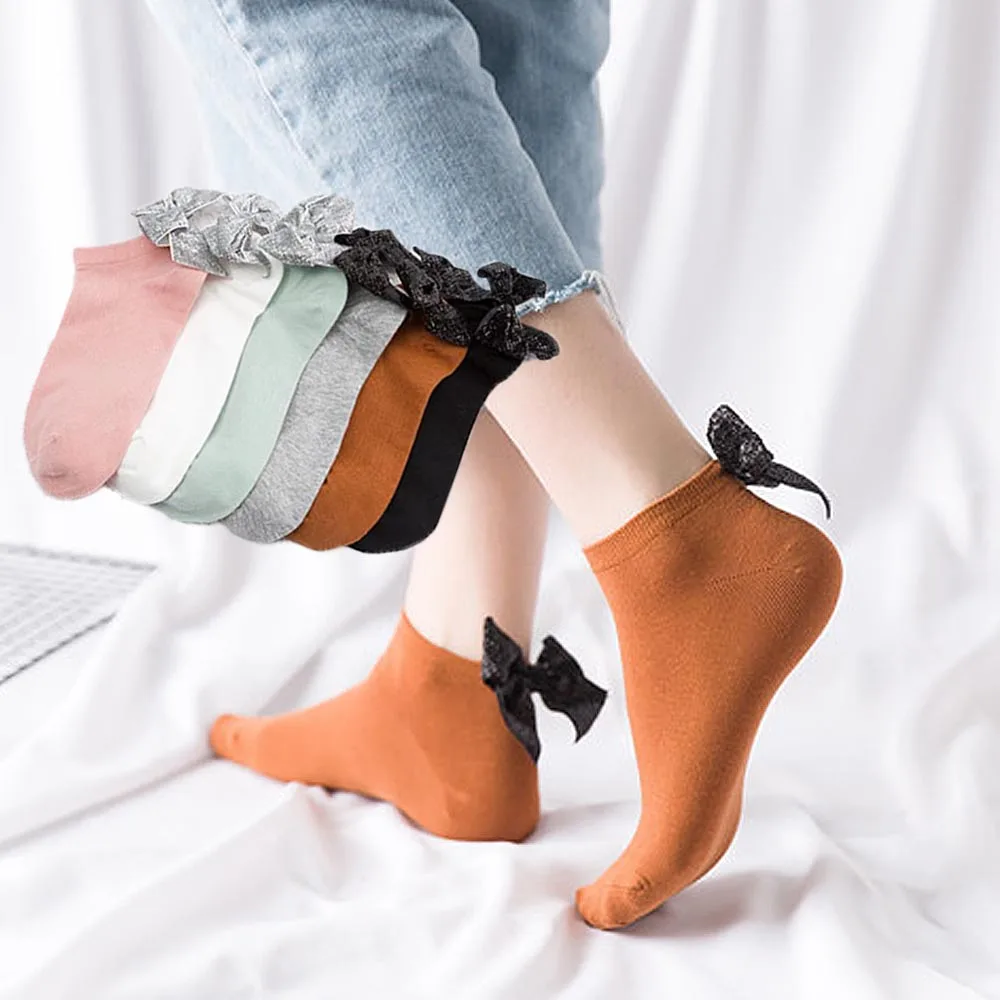 Симпатичные Блестящие носки с бантом 1 пара креативные высококачественные в
