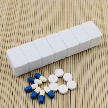

Long Strip Type White 7 Days Tablet Pill Case Weekly Medicine Holder Container Jewelry Storage Organizer Case Home Tool