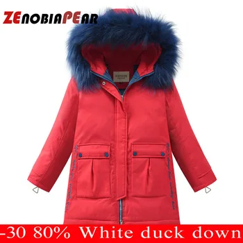 

Girls Winter Coats 2020 New Faux Fur Collar Hooded Down Parka Children Girls Thicken Warm Outwear Kids Jackets Coats 5-14 Years