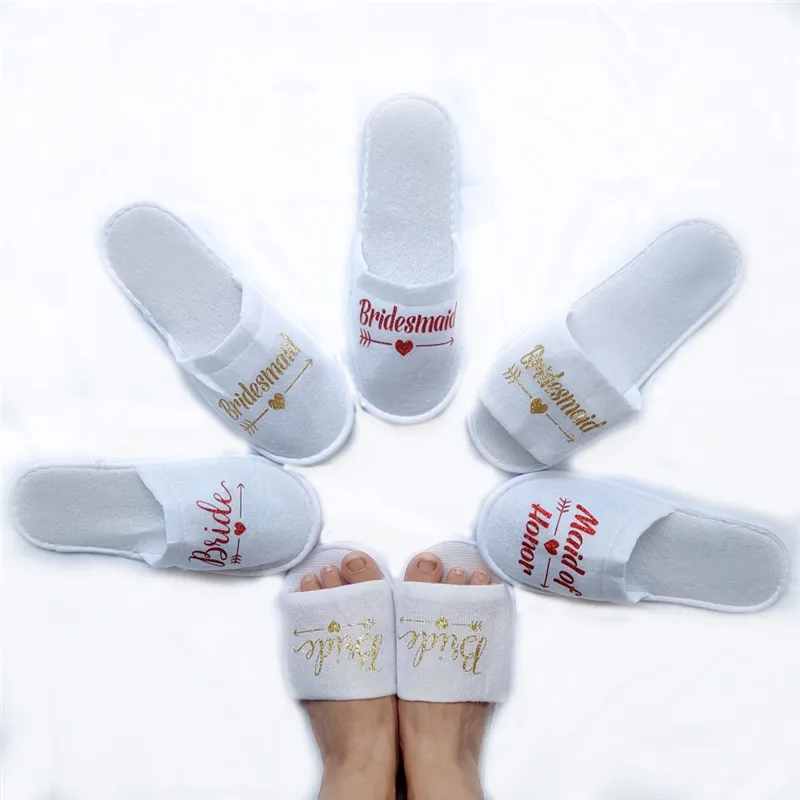 

1 pair bride to be one-time wedding bridesmaid soft slippers bride hen party supplies wedding decoration gift Bridesmaid-C