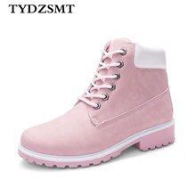 TYDZSMT Autumn Winter Shoes Women Plush Snow Boot Heel Fashion Keep Warm Women's Boots Woman Size 36-42 Ankle Botas Pink