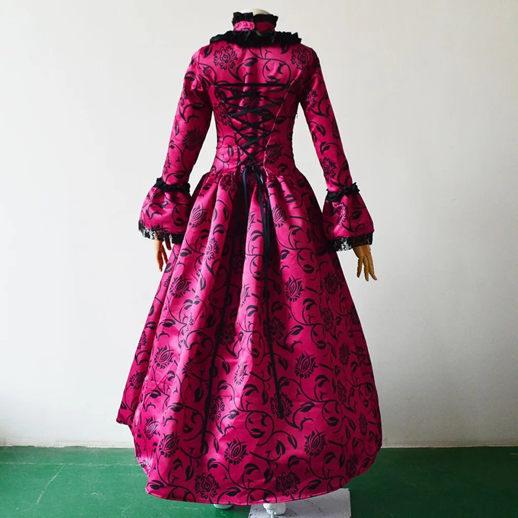 Платье принцессы для косплея средневекового дворца винтажное вечернее платье для взрослых для женщин винтажное платье с цветочным принтом костюм на Хэллоуин 5XL