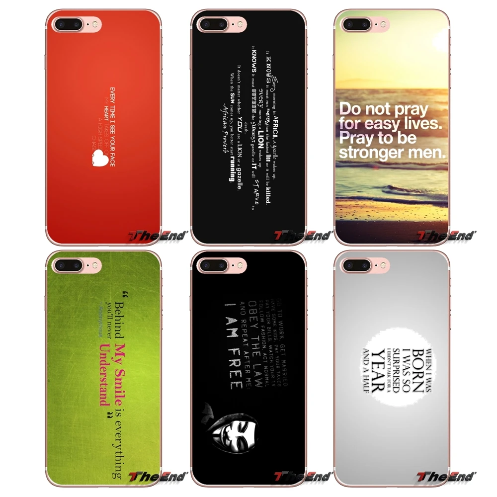 Soft Transparent Cases Covers For Samsung Galaxy J1 J2 J3 J5 J7 A3 A5 A7 2015 2016 2017 J330 J530 J730 Quotation Wallpapers |