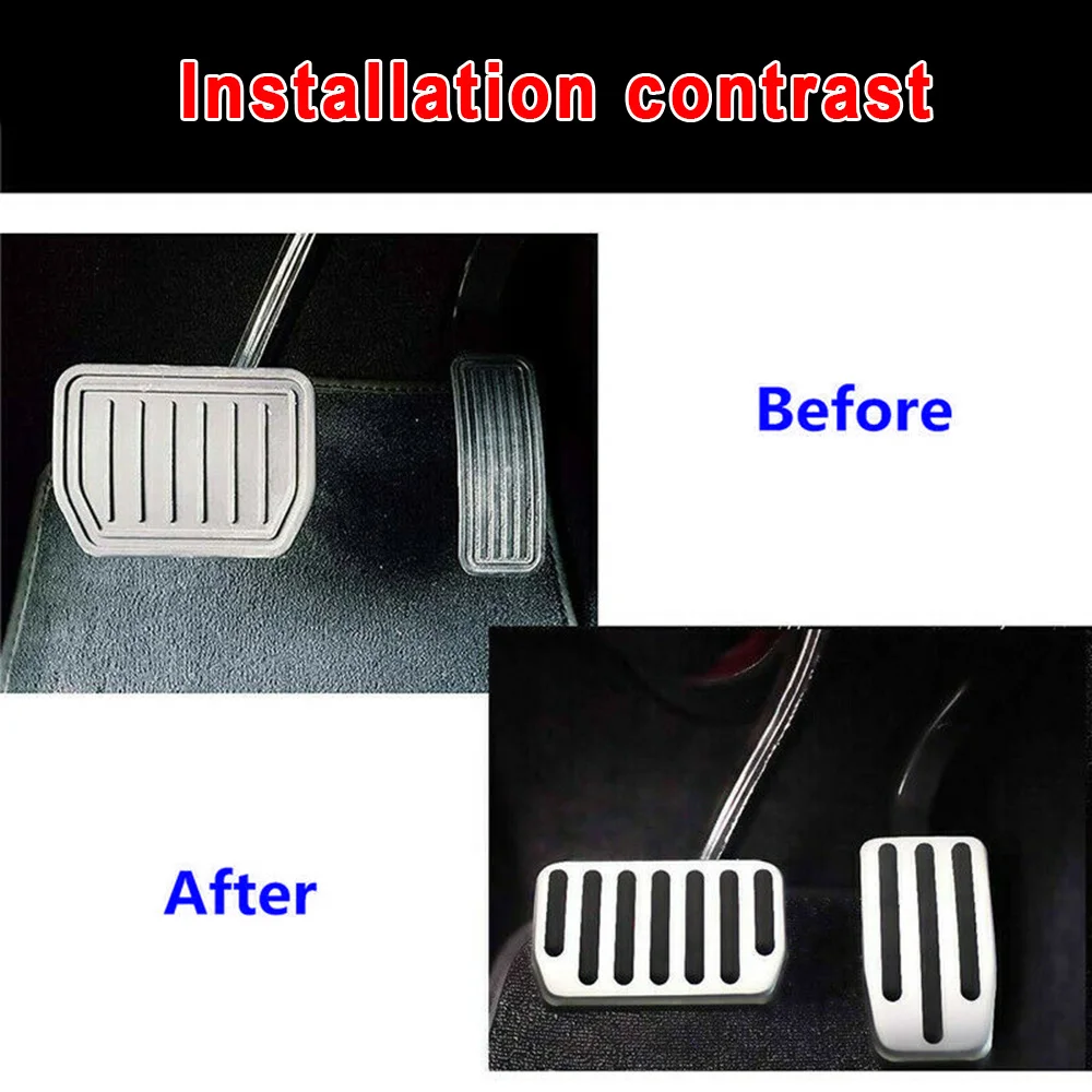 2pcs Car Interior Throttle Brake Pedals Aluminum& Rubber Non-Slip Car Styling For Tesla Model 3 Car Accelerator Pedal