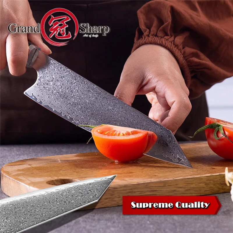 Шеф нож GRANDSHARP из дамасской стали 67 слоев 8 2 дюйма|Кухонные ножи| |