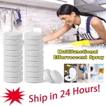 

10PCS Multifunctional Effervescent Spray Concentrate Cleaner Home Toilet Cleaner Cleaning Tablets Cleaner Spot (1PCS=4L Water)