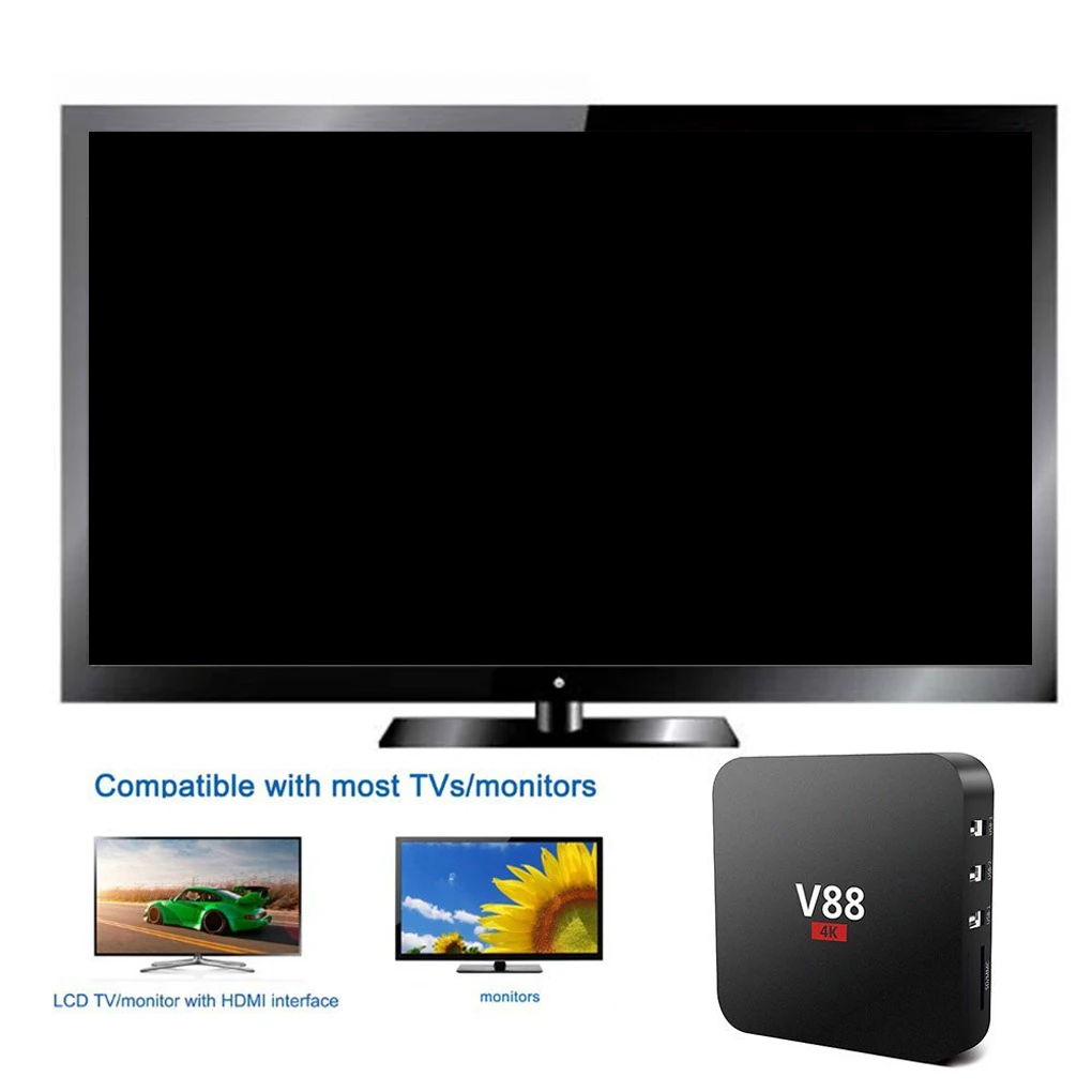 Smart tv Box Четырехъядерный 4K HD выход wifi 1G+ 8G телевизионный медиаплеер Topbox комплект дистанционного управления