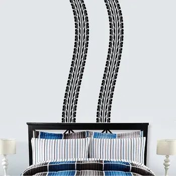 

Tire Tracks Wall Decal Auto Car Trace Vinyl Sticker Art Road Racing Decorations For Home Housewares Boys Room Bedroom Decor A820