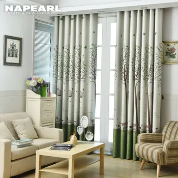 

NAPEARL Elegant Cartoon Home Decoration Window Curtain for Christmas New Year Blackout Drapery Matching Sheer Classic Kid Design