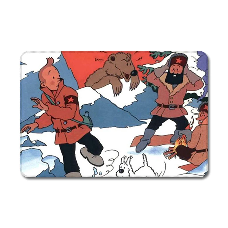 Tintin Comics крутой дизайн Натуральная Резина Настольный коврик для мыши для ноутбука компьютерный корпус коврик для мыши коврик