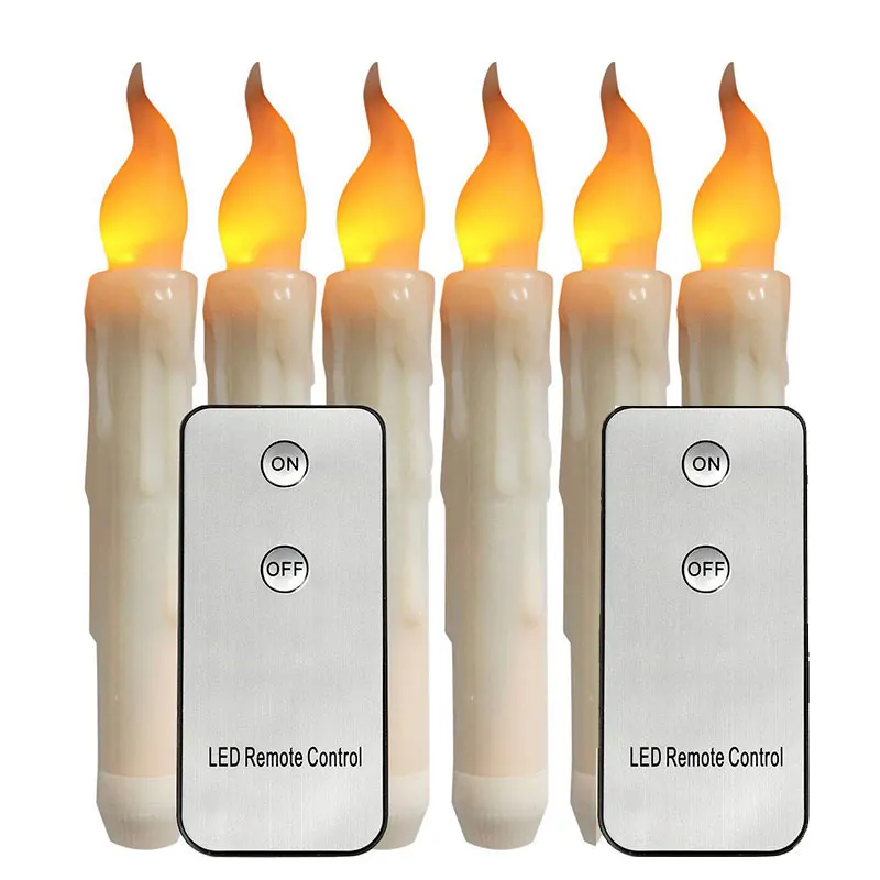 

6 шт. пульт дистанционного Управление Беспламенного Батарея управляемая LED Конус подсвечники, 6,7 дюймов Пластик поддельные колонна декоративная свадебные светильник