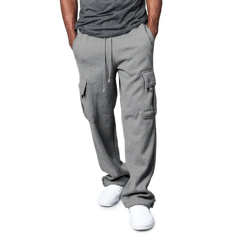 

Men Cargo Pants Multi-Pocket Solid Color Overalls Tactical Casual Fashion Trousers Spring Autumn Male Sweatpants Plus Size