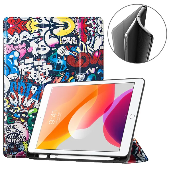 19IPAD 102 SYBC TY Чехол для планшета для ipad 10,2 Чехол-книжка для Apple ipad 7 7 10," A2200 A2198 A2197 защитный чехол с держателем для ручки - Цвет: 19IPAD 102 SYBC TY