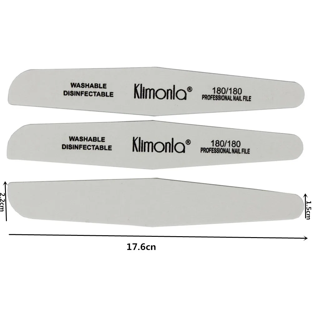 50Pcs/Pack Professional Nail File White limas para Manicura 180/180 Grit Half Moon Thick Sandpaper Sanding Nails Care Tools