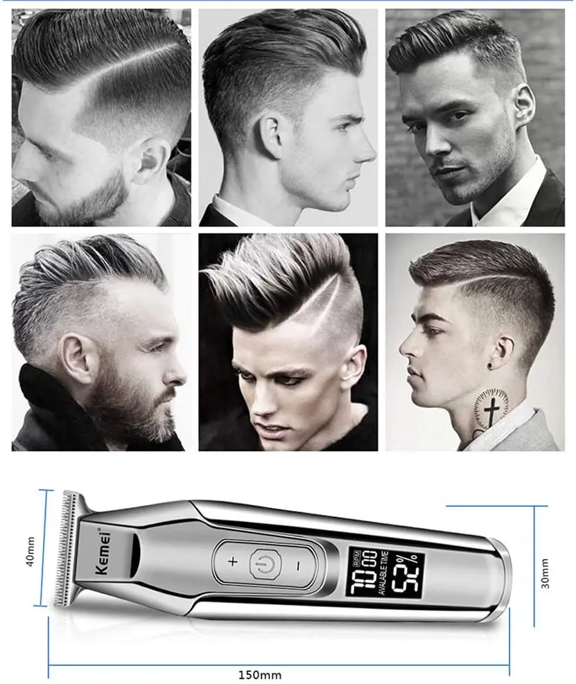 Kemei máquina de cortar cabelo profissional aparador