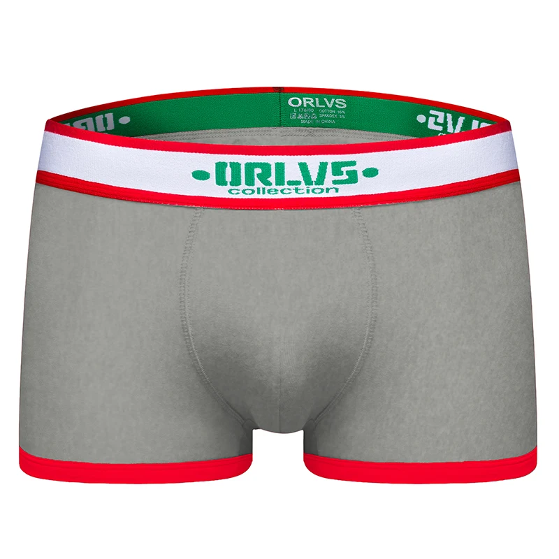 ORLVS, фирменное Мужское нижнее белье, мужские боксеры, сетка, дышащие, cueca, боксеры, masculina, мужские трусы, боксеры, шорты, удобные трусики - Цвет: OR172-gray