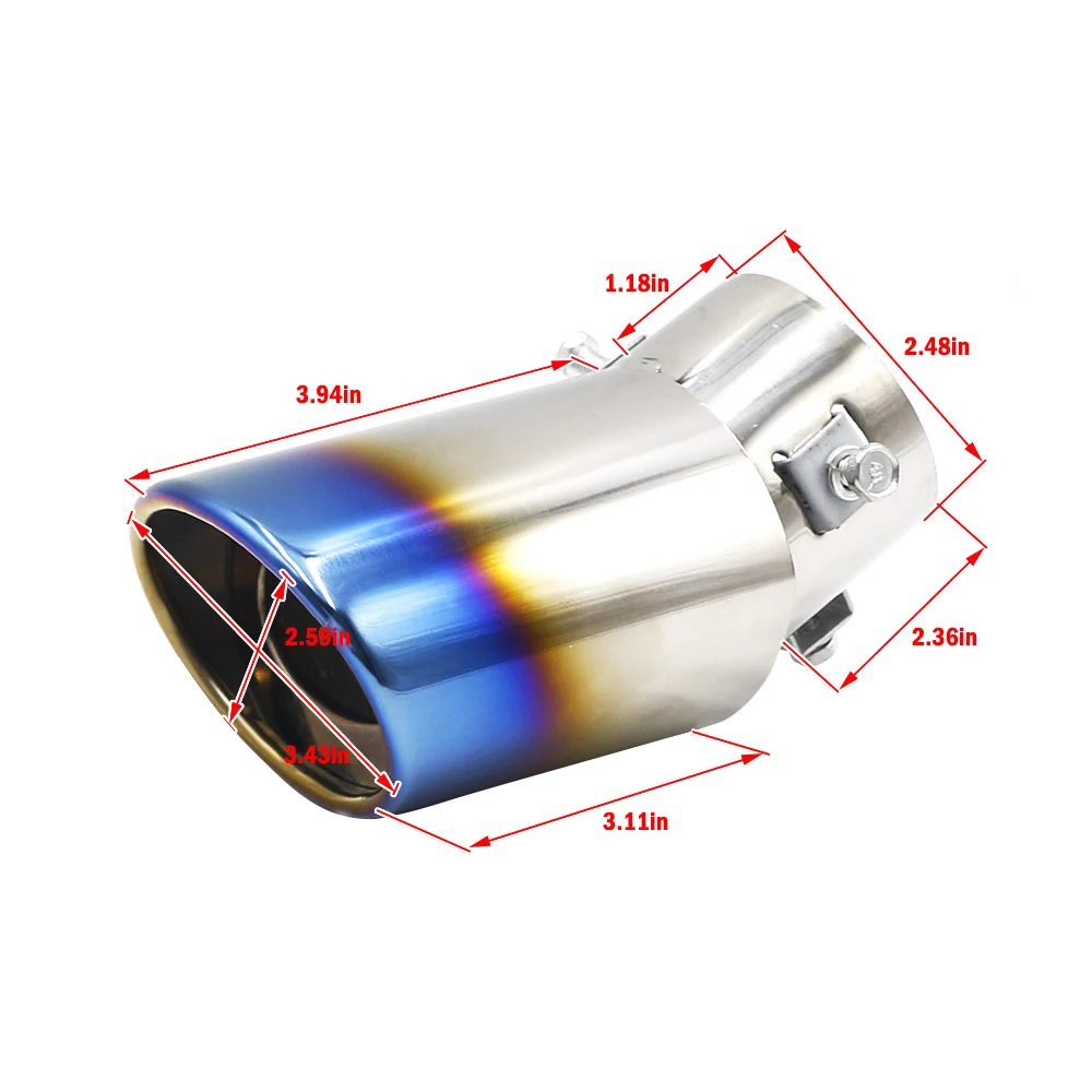 Car accessories tail throat exhaust pipe decoration for Ford Focus MK2 MK3 MK4 Fiesta Ecosport Mondeo Fusion kuga Escape car exhaust tail pipe