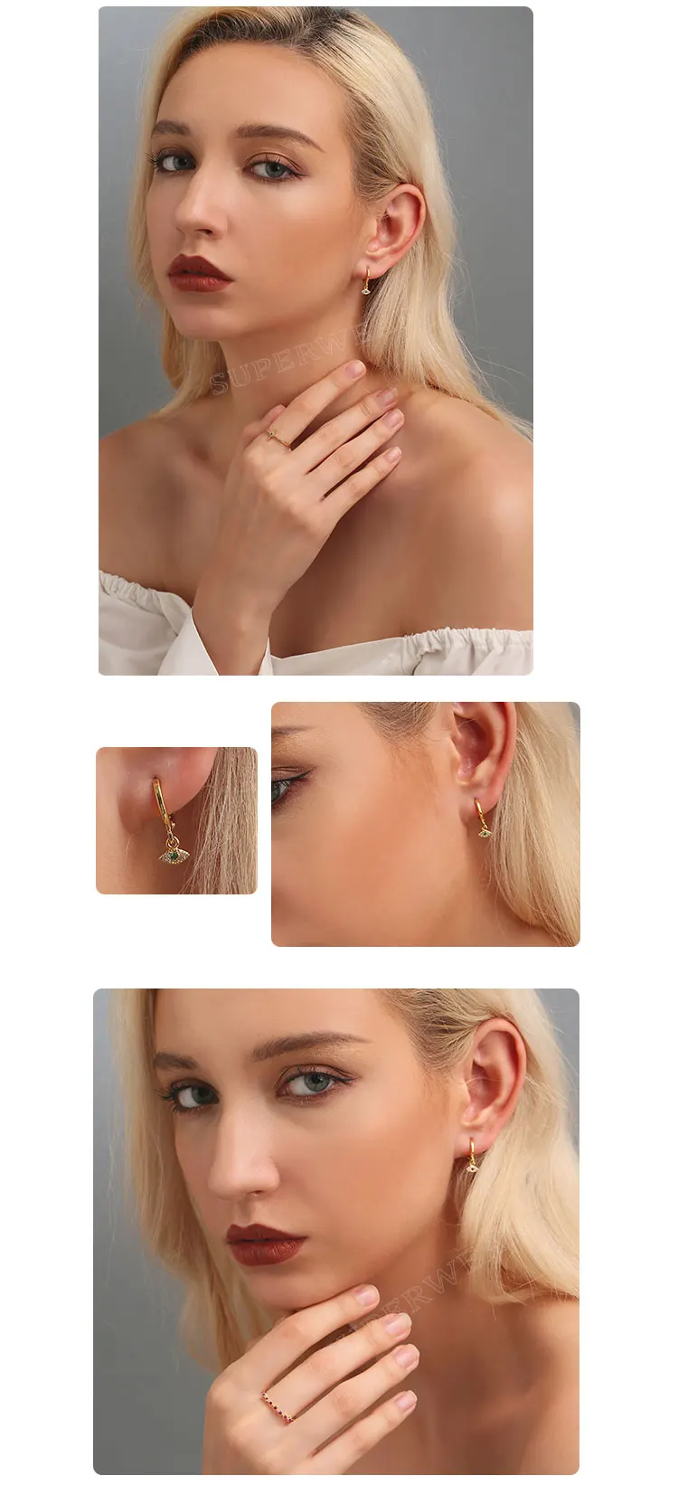 SUPERWEAR сглаза висячие серьги с камнями желтое золото цвет свисающие слоистые серьги массивные корейские Ювелирные изделия Подарки для девочек