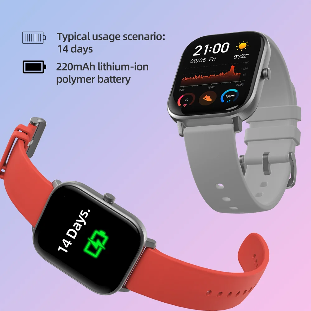 In Stock Global Version Amazfit Gts Smart Watch 5atm Waterproof Swimming  Smartwatch 14 Days Battery Music Control For Android - Smart Watches -  AliExpress