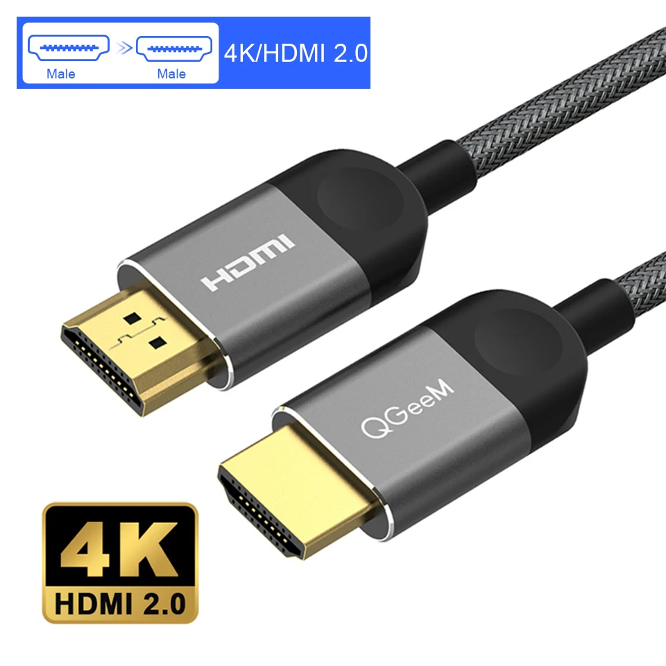 QGeeM 4K HDMI Compatible Extension Cable Extender HDMI 2.0 Adapter for Xiaomi Xbox Serries X PS5 TV Box Laptops HDMI Splitter 4k hdmi cable