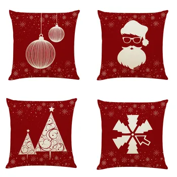 

45*45cm Christmas Pillow Case Pattern Sofa Car Throw Cushion Cover Home Decor Polyester Pillowcase Throw Pillow Xmas New Year
