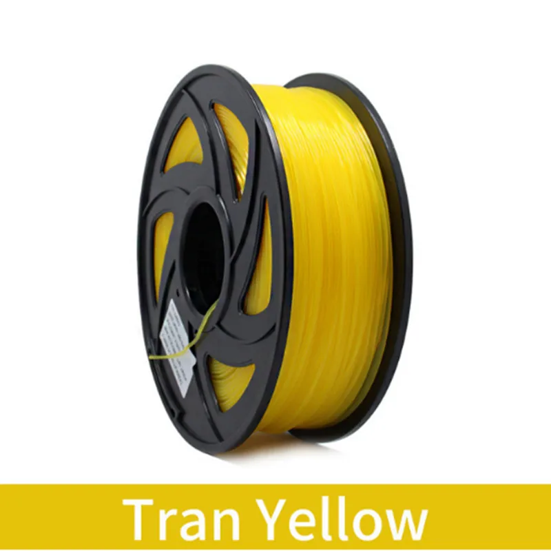 Tran Yellow 1 кг 1,75 мм PLA Синтетическая нить печати красочные материалы для 3D-принтеры накаливания экструдер ручка Радуга Пластик аксессуары цвета красный, серый - Цвет: Tran Yellow