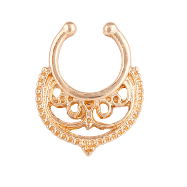 Stainless Steel Fake Nose Ring Septum Piercing Cheater Clip On Non Piercing Nose Ring Fake Septum Jewelry Faux Percing Nez