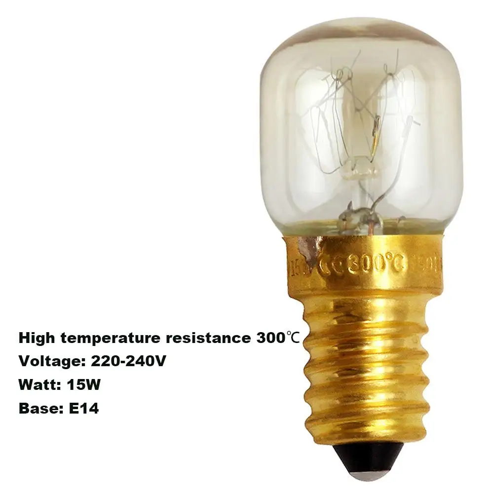SES 240v E14 15w Oven lamp for use Within a Stoves Oven Small Edison Screw Cooker Light Bulb 300° Heat Resistant