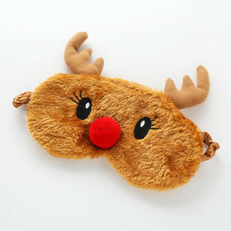 Kawaii Christmas Fawn Plush Eye Mask Cartoon Animal Sleep Plush Eye