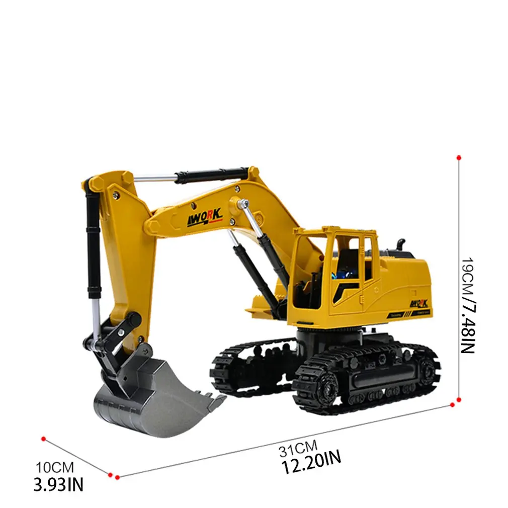 2.4G Eight-Way Alloy Excavator 1:24 Wireless Remote Control Excavator Creative RC Truck Beach Toy RC Engineering Car Tractor