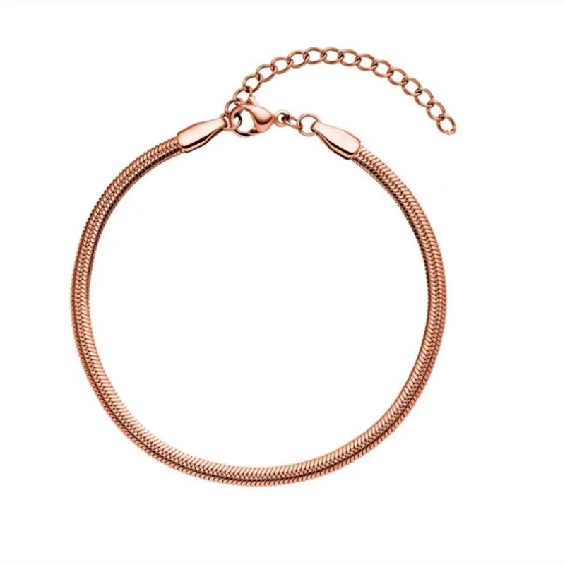 rose gold Mavis заяц из нержавеющей стали гладкий браслет новая коллекция змея цепь браслет как мода леди женщина Рождественский подарок - Окраска металла: rose gold