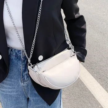

Luxury Women Saddle bag Designer 2020 new Ladies handbag pu Leather messenger Shoulder bag for lady chain Sling bag wallet black