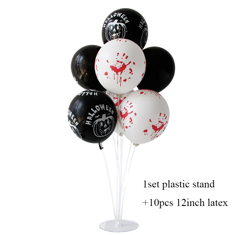 1set balloon stand Украшение для сада на Хэллоуин, череп, скелет, надгробный камень, призрак, висящий эластичный паук, веб-Декор «ужас», Хэллоуин - Цвет: 1set balloon stand