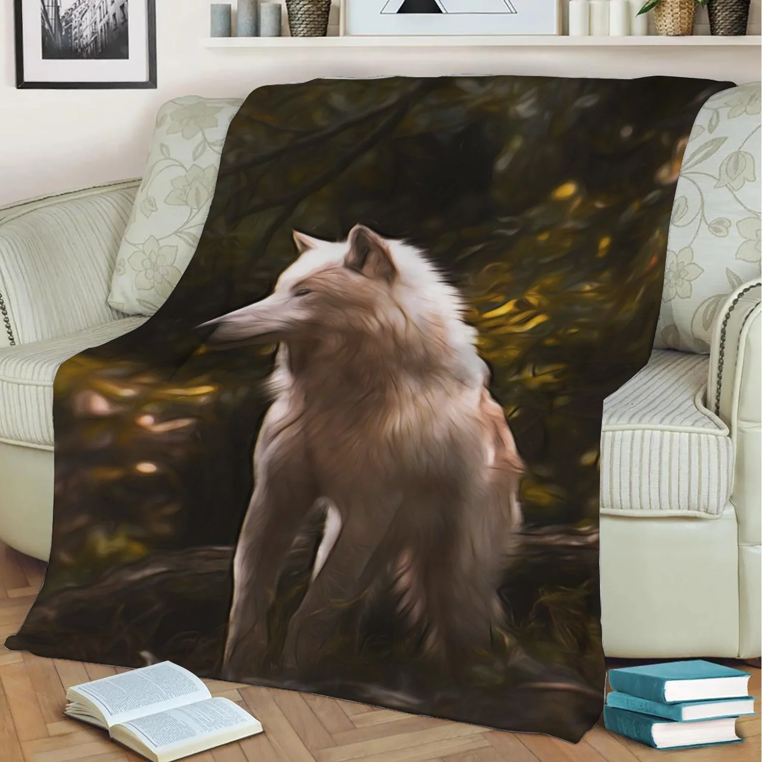 Фланелевое Одеяло A Wolf с 3D принтом сохраняющее тепло диван детское одеяло