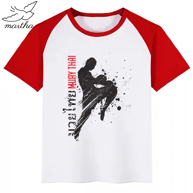 Fighting Muay Thai Fight Летний стиль Забавные милые топы для девочек модная уличная одежда Harajuku футболка для мальчиков уличная детская футболка