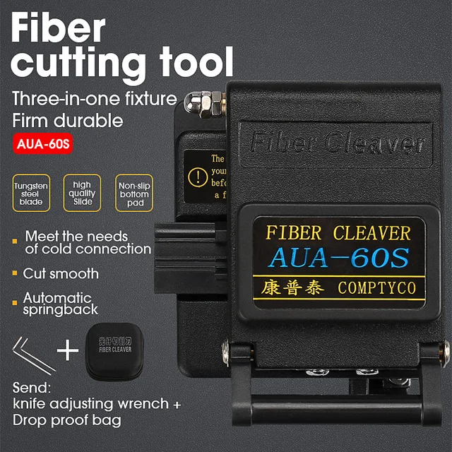 Black AUA-60S Fiber Cleaver Cable Cutter Three-in-one Fixture of Bare Optical Fiber Electronics Fiber Optic Tools Brand Name: COMPTYCO