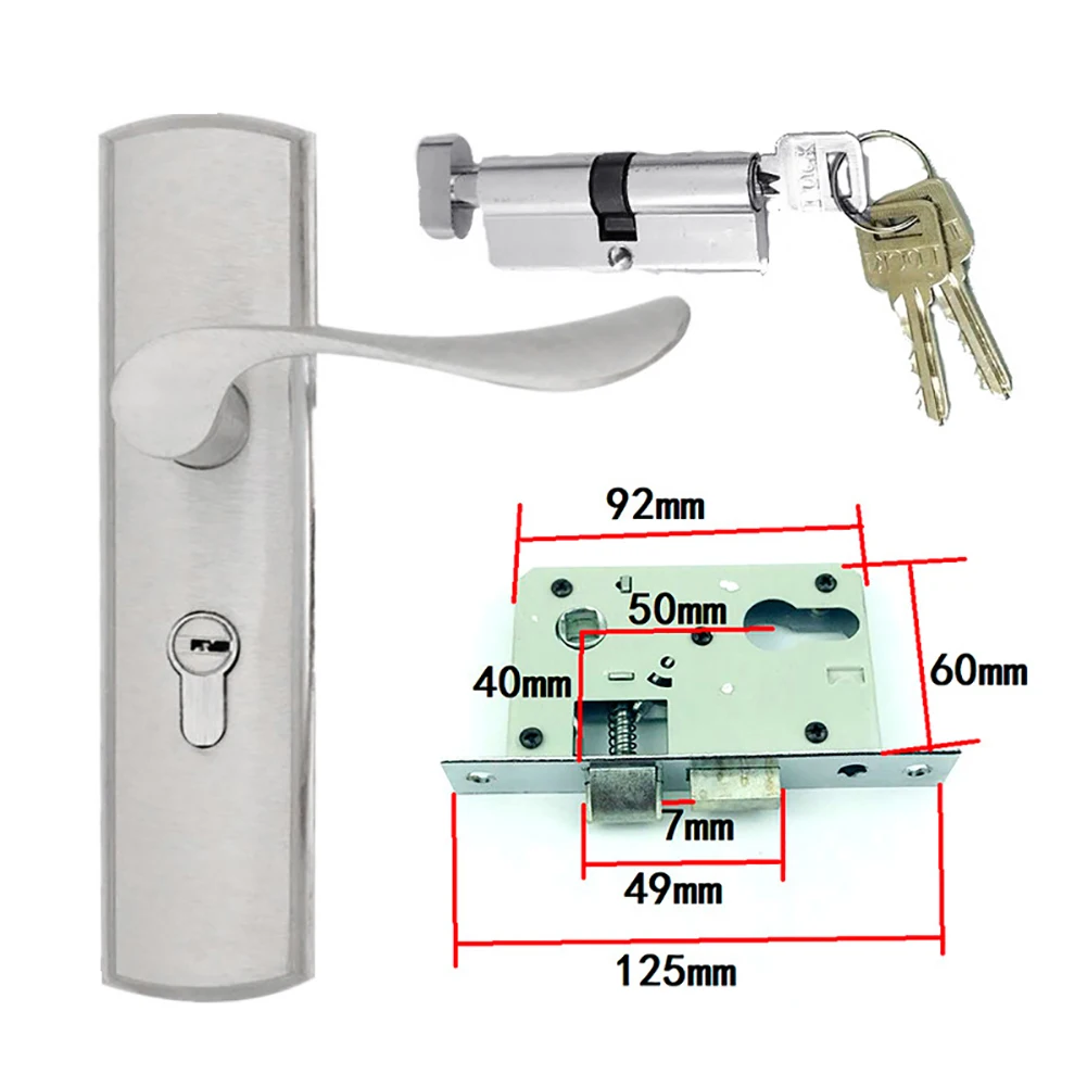 Универсальный прочный алюминиевый сплав внутренние ворота дверная ручка замок Противоугонная Домашняя безопасность оборудование с 3 ключами