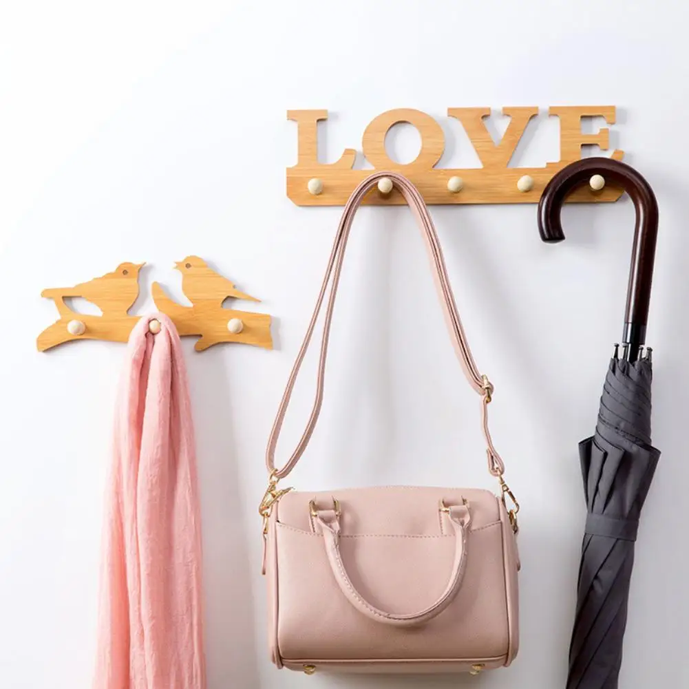3/5 Hooks Love Bird Fish Shape Traceless Free Punch Towels Bag Holder Hanger | Дом и сад