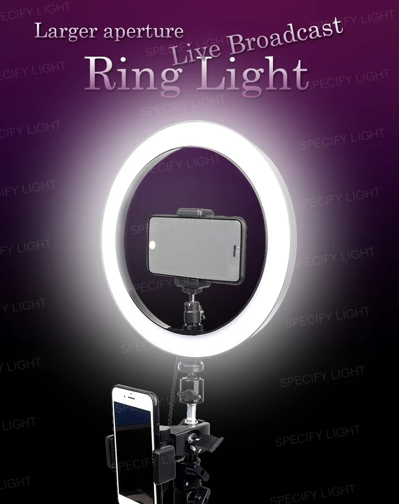 10 26cm LED Studio Camera Ring Light Kit Photography Photo Camera Ring Light With Tripod USB Plug For Phone Holder Make Up Youtube A (5)