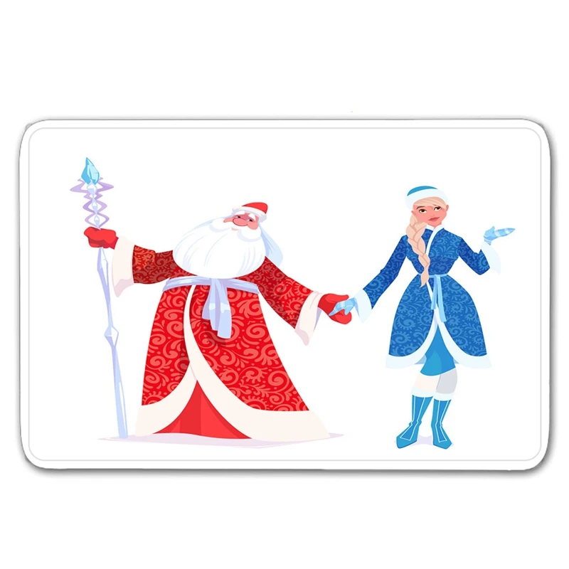 Merry Рождественский коврик Снегурочка старый человек фланелевый с принтом Коврик для пола Санта Клаус нескользящий коврик Рождественский домашний Декор дверной коврик